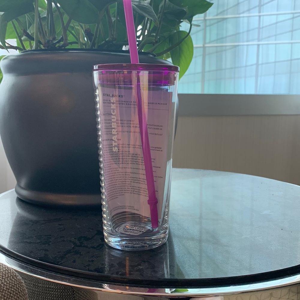 Starbucks clear cup pink